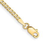 14K 2.2mm Flat Beveled Curb with Lobster Clasp Bracelet