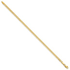 14K 2.9mm Flat Beveled Curb with Lobster Clasp Bracelet