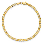 14K 2.9mm Flat Beveled Curb with Lobster Clasp Bracelet