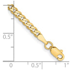 14K 2.9mm Flat Beveled Curb with Lobster Clasp Bracelet