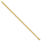 14K 3.9mm Flat Beveled Curb with Lobster Clasp Bracelet