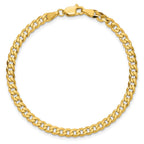 14K 3.9mm Flat Beveled Curb with Lobster Clasp Bracelet