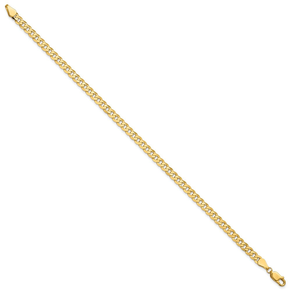 14K 4.75mm Flat Beveled Curb with Lobster Clasp Bracelet