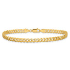 14K 4.75mm Flat Beveled Curb with Lobster Clasp Bracelet