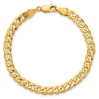 14K 5.75mm Flat Beveled Curb with Lobster Clasp Bracelet