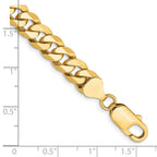14K 8mm Flat Beveled Curb with Lobster Clasp Bracelet