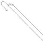 Sterling Silver Rhodium-plated Adjustable .95mm Box Chain