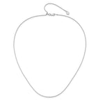 Sterling Silver Rhodium-plated Adjustable .95mm Box Chain