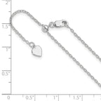 Sterling Silver RH-plated Adjustable 1.4mm Cable Chain
