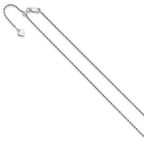 Sterling Silver RH-plated Adjustable 1.4mm D/C Rope Chain
