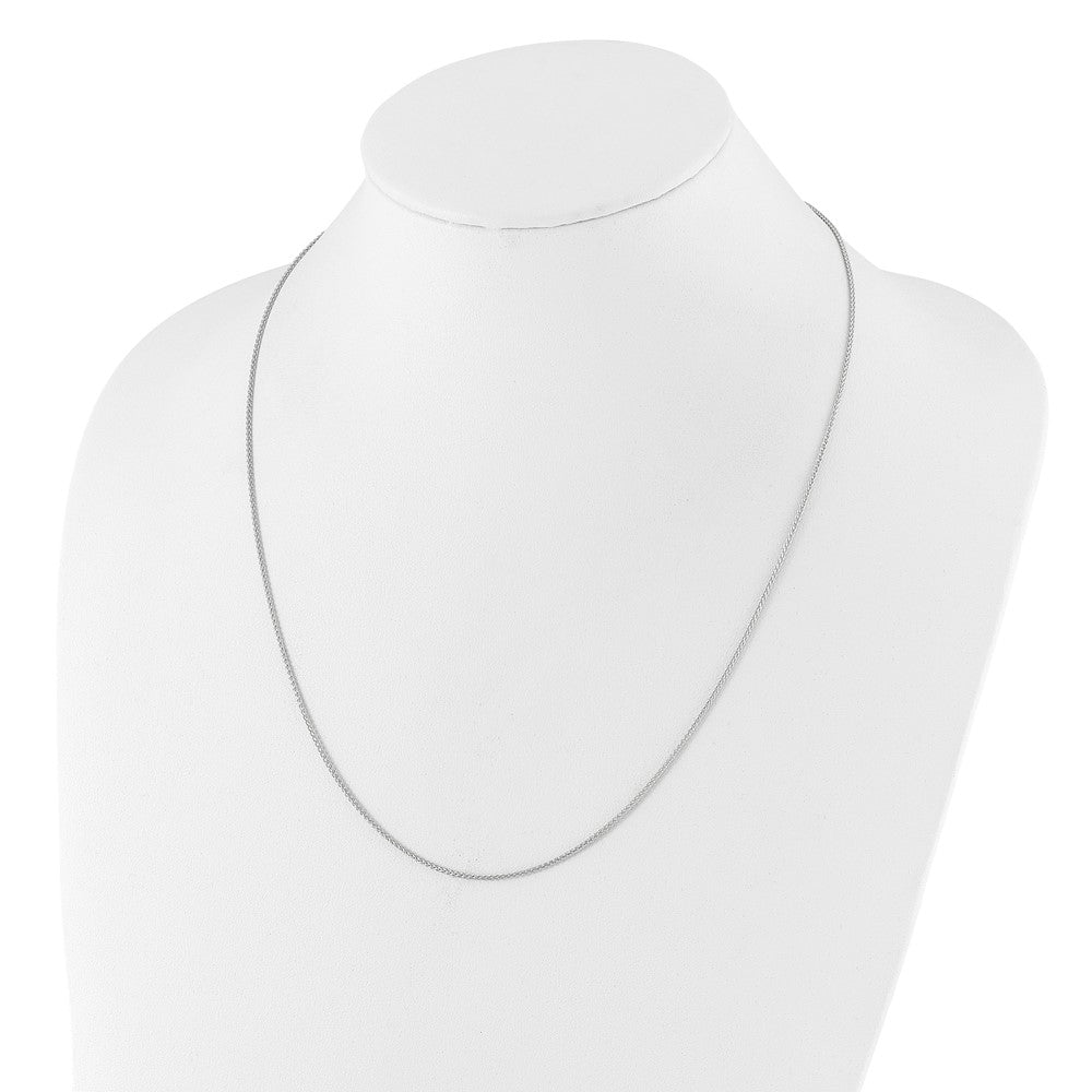 Sterling Silver RH-plated Adjustable 1.3mm Spiga Chain
