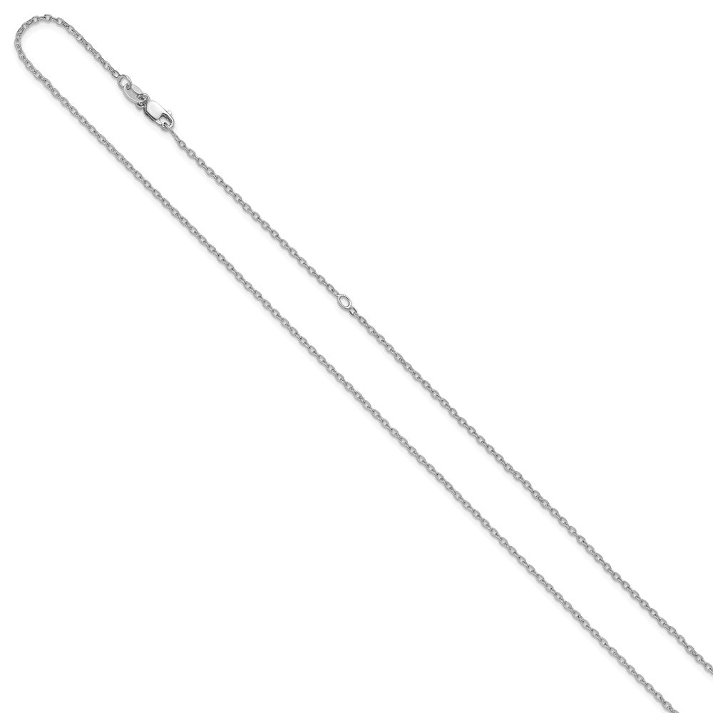 Sterling Silver RH-plated 1.2mm Cable w/ ext. Chain