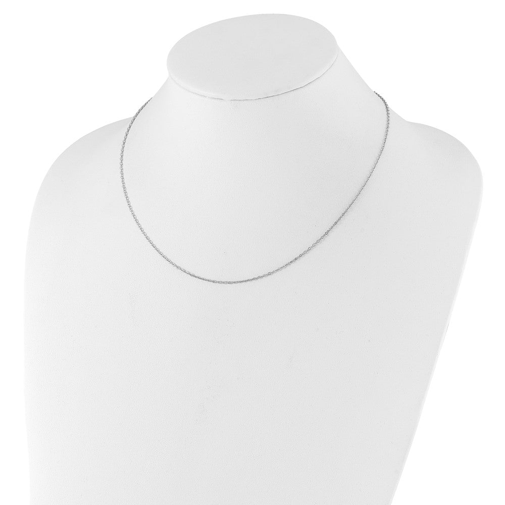 Sterling Silver RH-plated 1.2mm Cable w/ ext. Chain