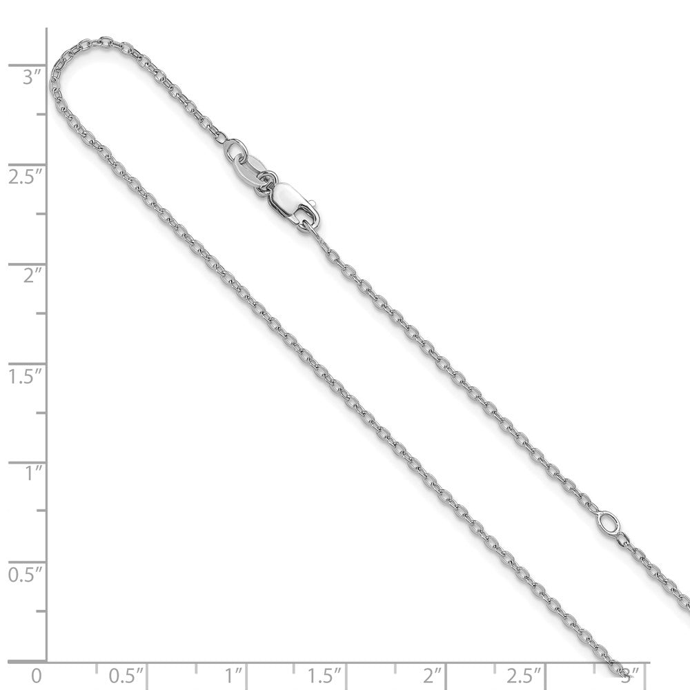 Sterling Silver RH-plated 1.2mm Cable w/ ext. Chain