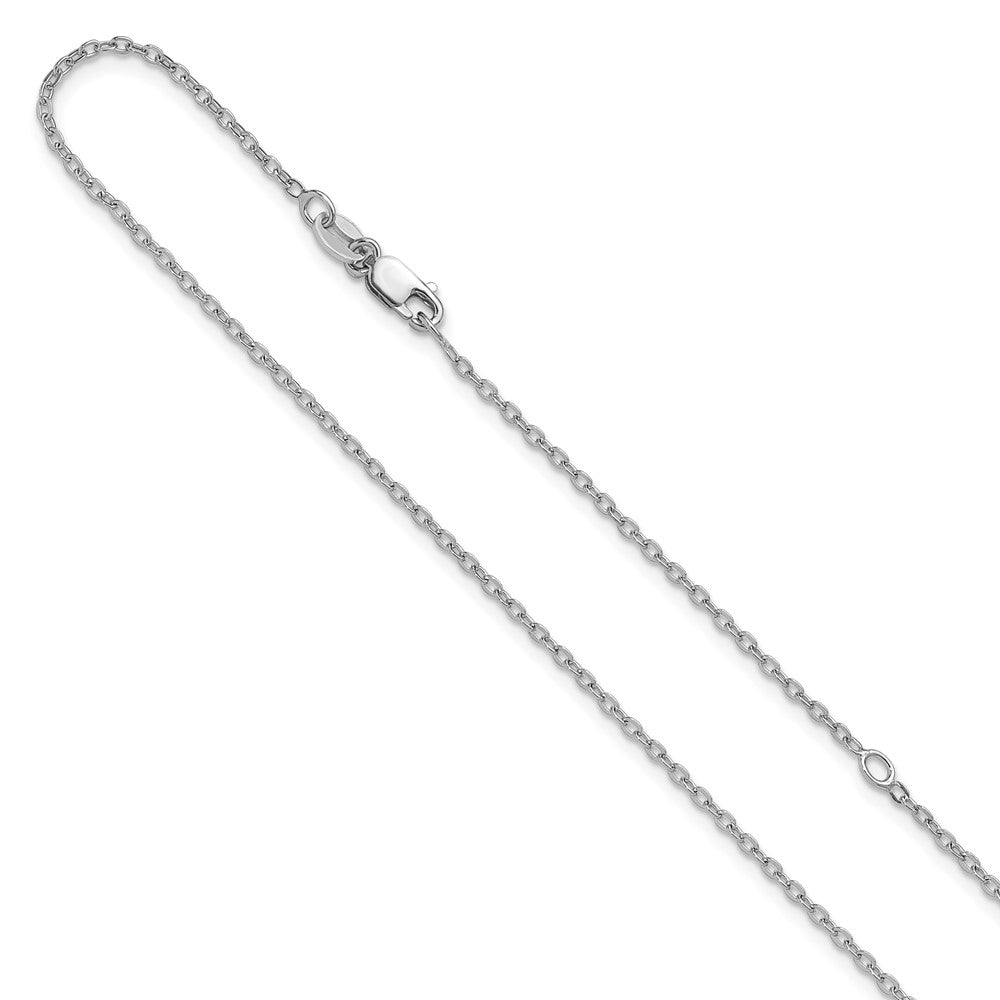 Sterling Silver RH-plated 1.2mm Cable w/ ext. Chain