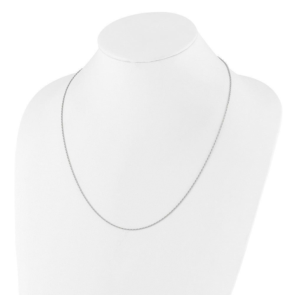 Sterling Silver RH-plated Adjustable 1.2mm D/C Rope Chain