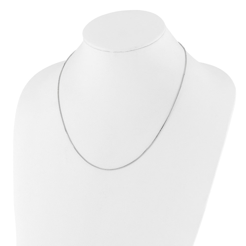 Sterling Silver RH-plated Adjustable 1.1mm Box Chain