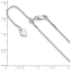 Sterling Silver RH-plated Adjustable 1.1mm Box Chain