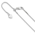 Sterling Silver RH-plated Adjustable 1.1mm Box Chain