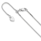 Sterling Silver RH-plated Adjustable 1.1mm Box Chain