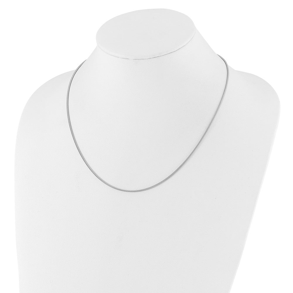 Sterling Silver RH-plated Adjustable 1.4mm Snake Chain