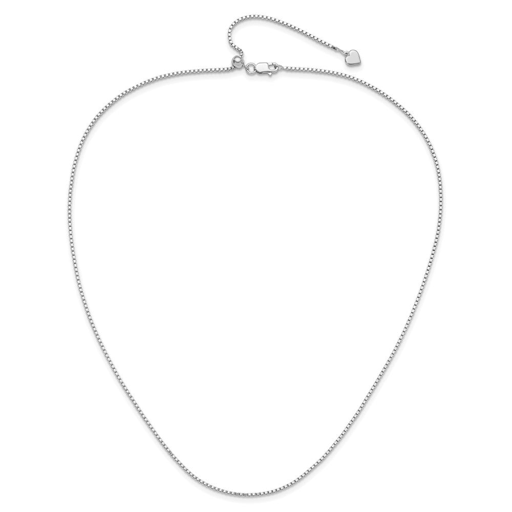 Sterling Silver RH-plated Adjustable 1.3mm Box Chain