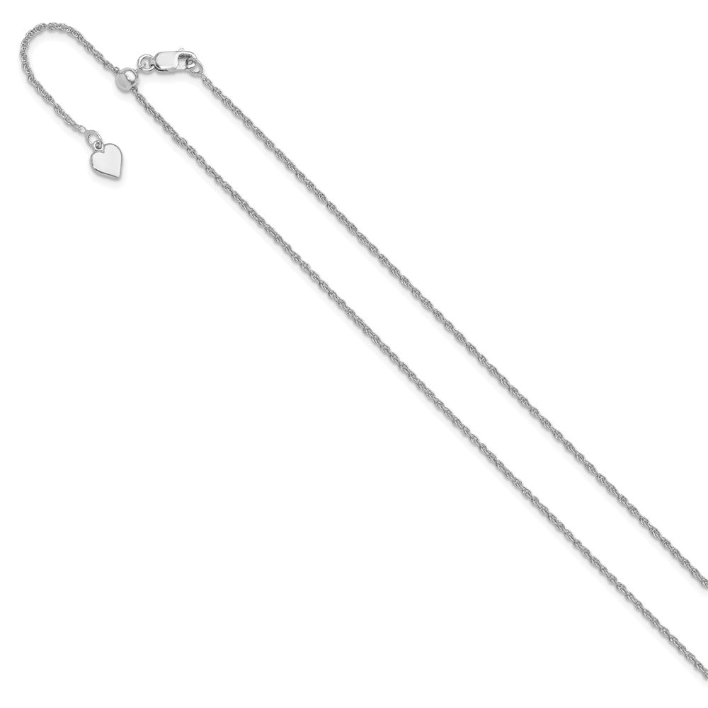 Sterling Silver RH-plated Adjustable 1.35mm Loose Rope Chain
