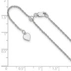 Sterling Silver RH-plated Adjustable 1.35mm Loose Rope Chain