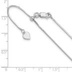 Sterling Silver RH-plt Adjustable 1mm D/C Square Snake Chain