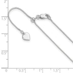 Sterling Silver RH-plated Adjustable .85mm Box Chain