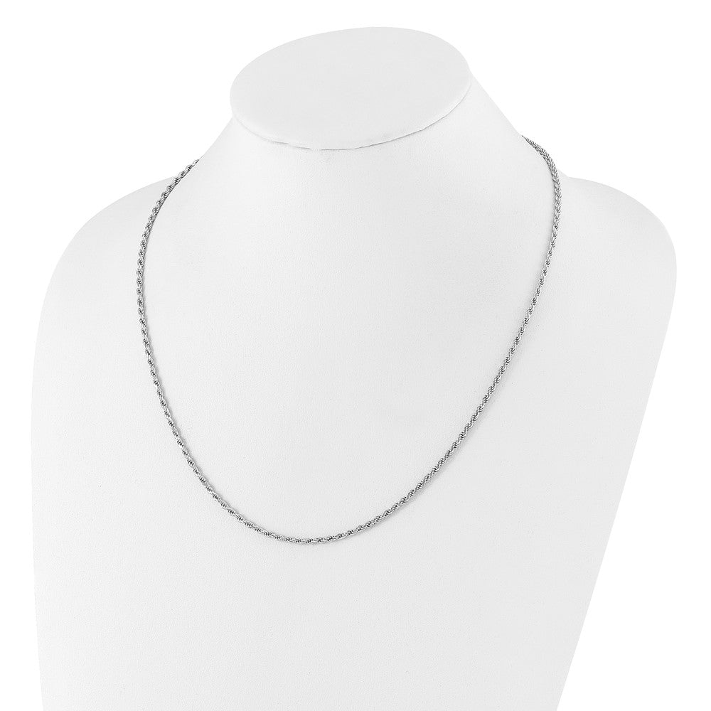 Sterling Silver RH-plated Adjustable 2.25mm D/C Rope Chain