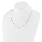Sterling Silver RH-plated Adjustable 2mm Cable Chain