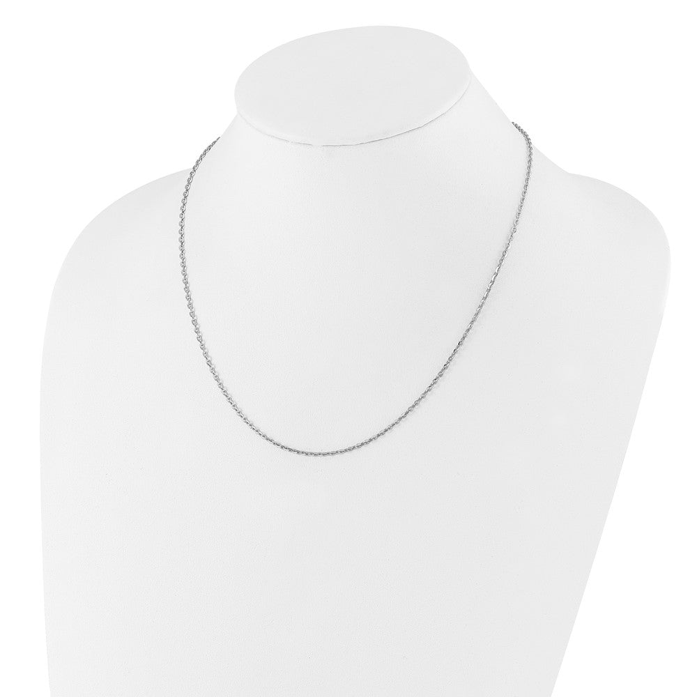 Sterling Silver RH-plated Adjustable 2mm Cable Chain