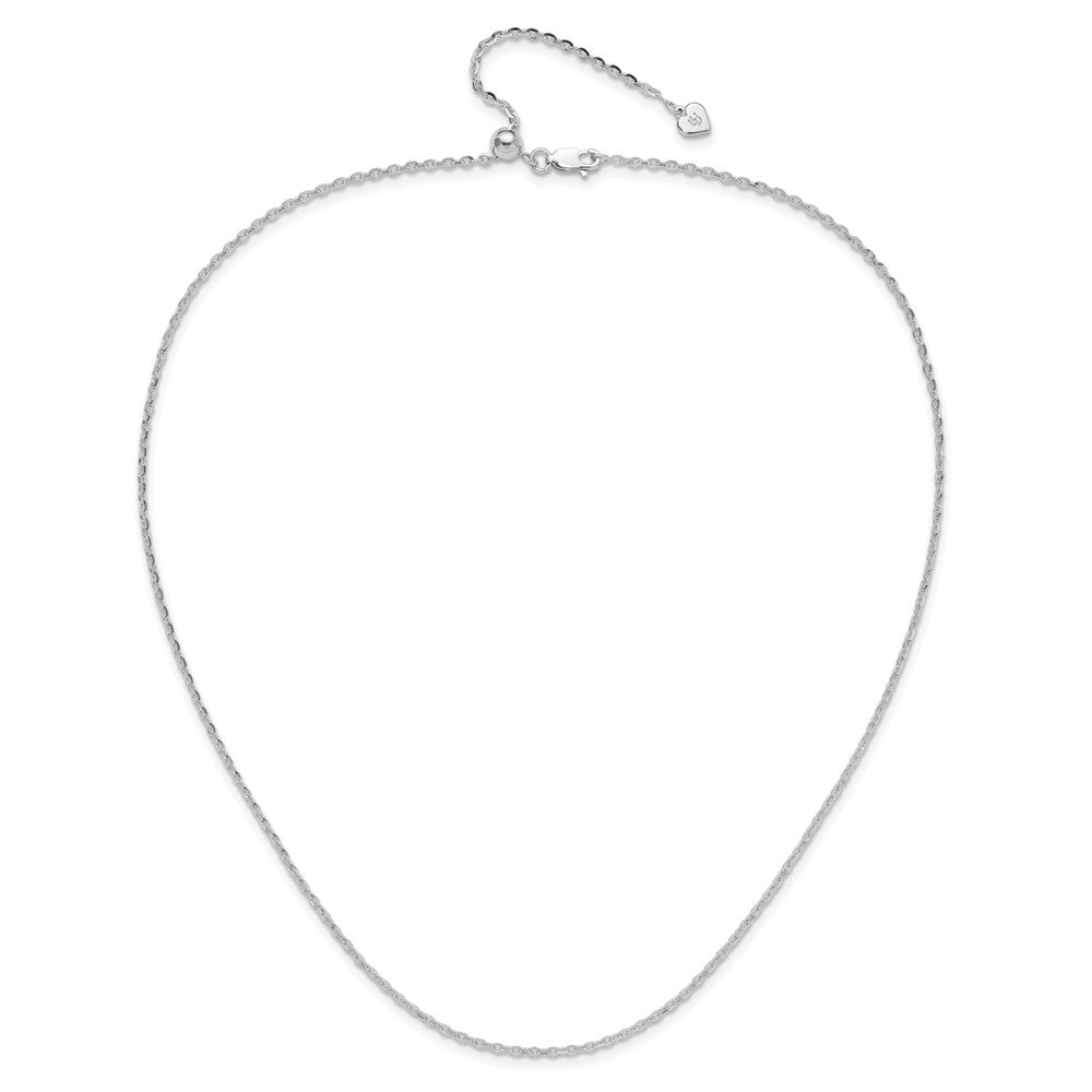 Sterling Silver RH-plated Adjustable 2mm Cable Chain