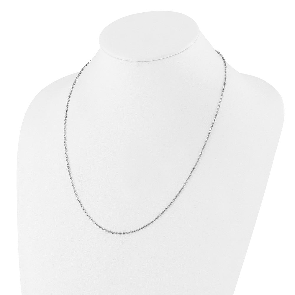 Sterling Silver RH-plated Adjustable 2mm Cable Chain