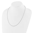 Sterling Silver RH-plated Adjustable 2mm Cable Chain