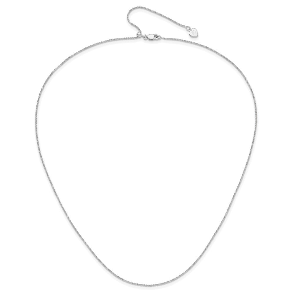 Sterling Silver RH-plated Adjustable 1mm Spiga Chain