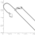 Sterling Silver RH-plated Adjustable 1mm Spiga Chain
