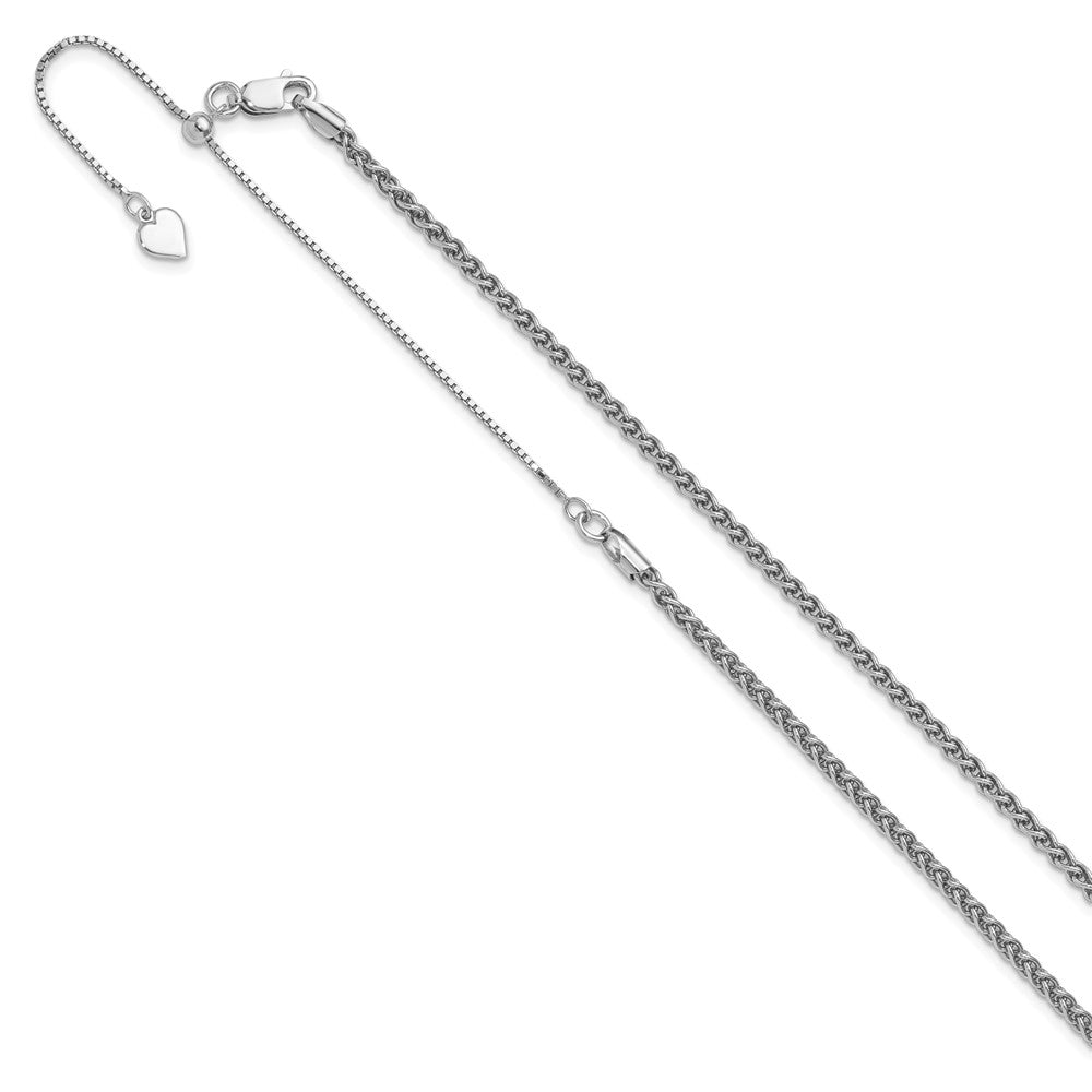Sterling Silver RH-plated Adjustable 2.5mm Spiga Chain