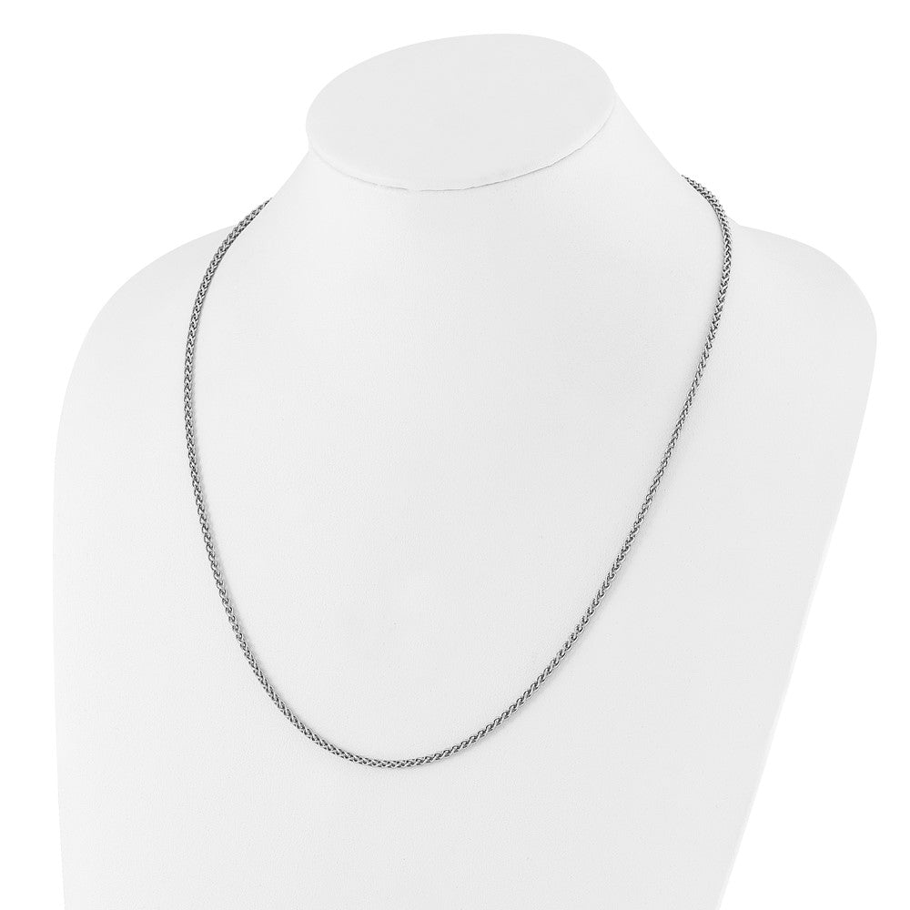 Sterling Silver RH-plated Adjustable 2.5mm Spiga Chain