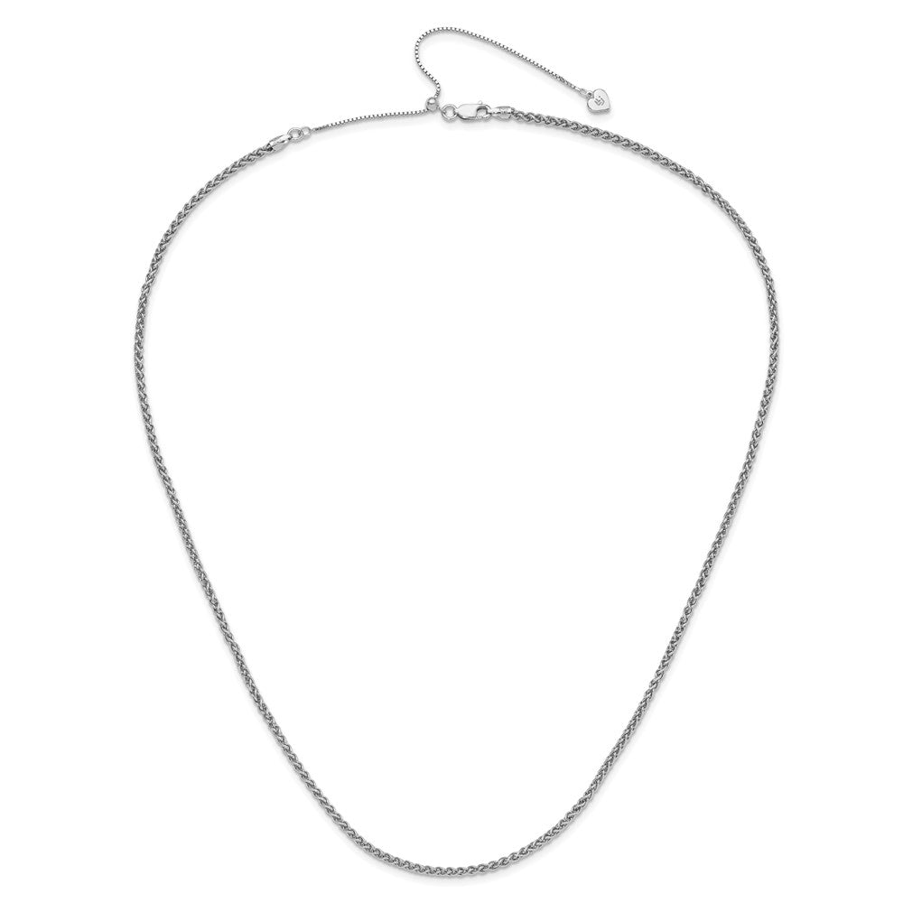 Sterling Silver RH-plated Adjustable 2.5mm Spiga Chain