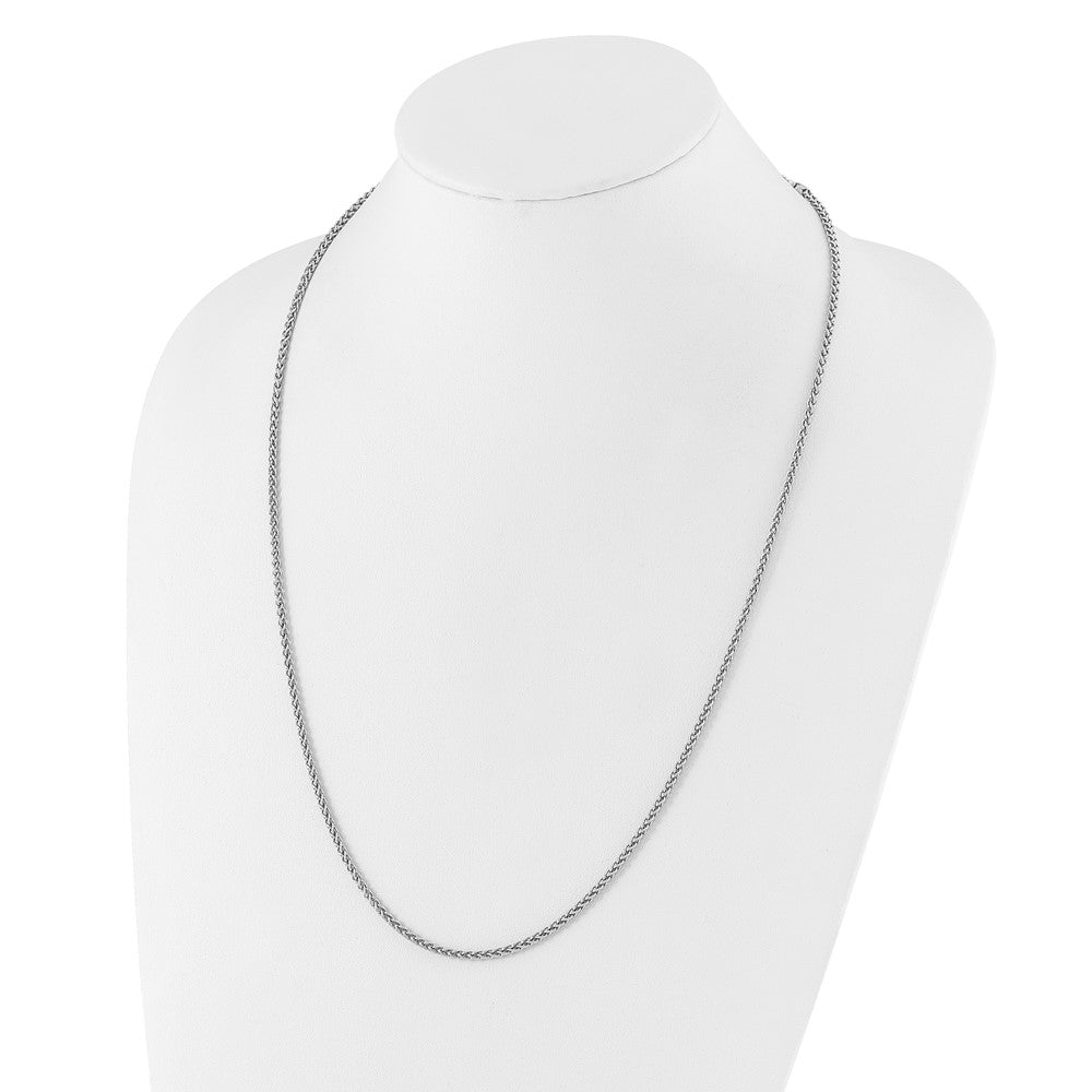 Sterling Silver RH-plated Adjustable 2.5mm Spiga Chain