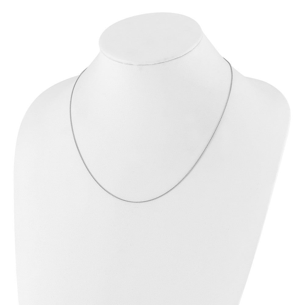 Sterling Silver RH-plated Adjustable .95mm Rolo Chain
