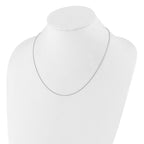 Sterling Silver RH-plated Adjustable .95mm Rolo Chain