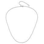 Sterling Silver RH-plated Adjustable .95mm Round Box Chain