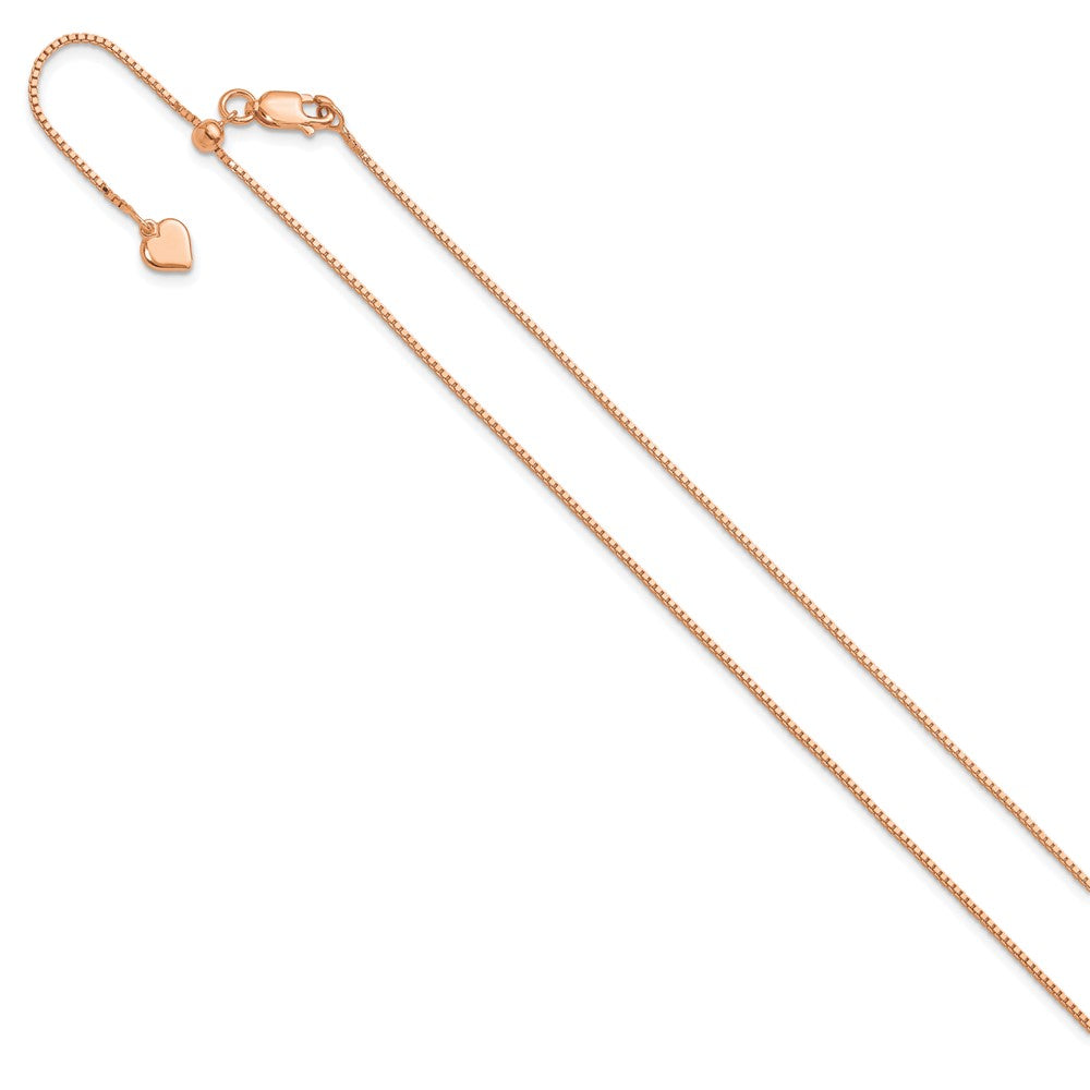 Sterling Silver Rose Gold-plated Adjustable .95mm Box Chain