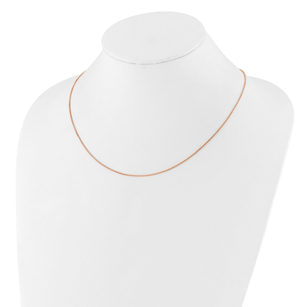 Sterling Silver Rose Gold-plated Adjustable .95mm Box Chain