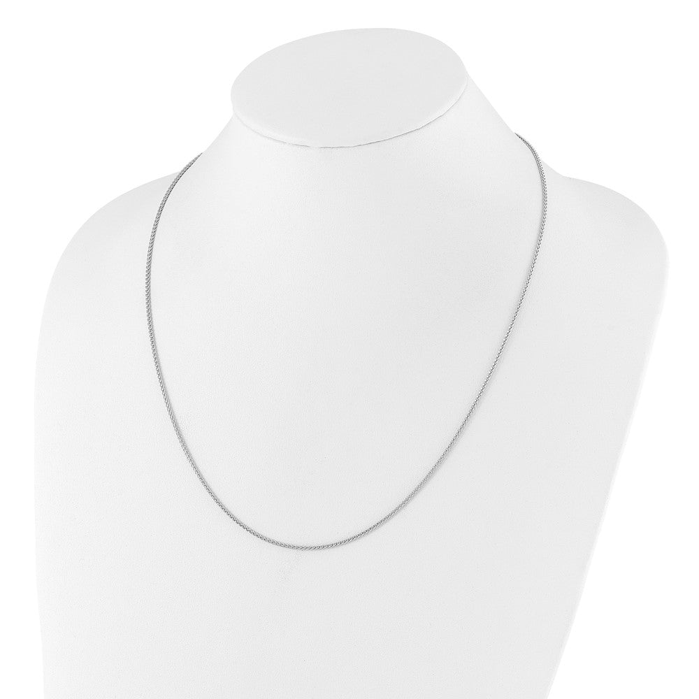 Sterling Silver RH-plated Adjustable 1.5mm Spiga Chain