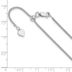 Sterling Silver RH-plated Adjustable 1.5mm Spiga Chain