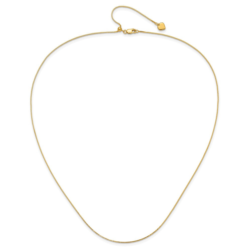 Sterling Silver Gold-plated Adjustable .85mm Box Chain